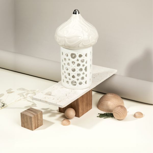 Medium Electronic Candle From Diwan -  Pearl