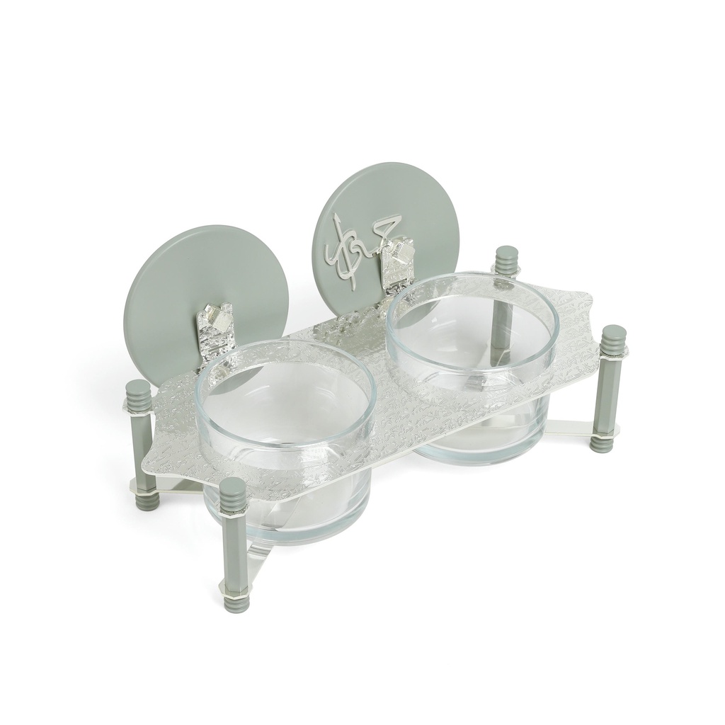 nuts serving set 2 bowl with tray From Jiwar -  HAZE BLUE + SILVER 