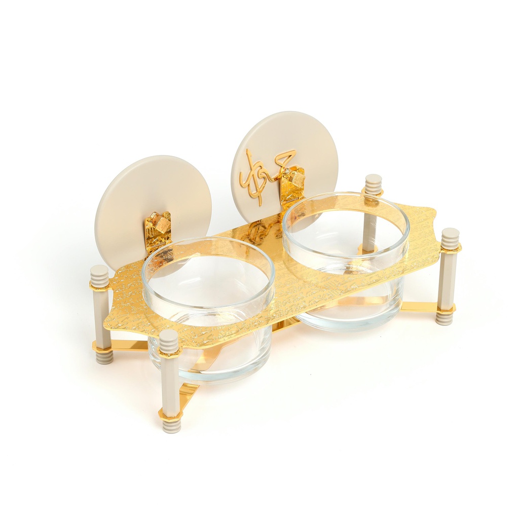 nuts serving set 2 bowl with tray From Jiwar - BEIGE + GOLD 
