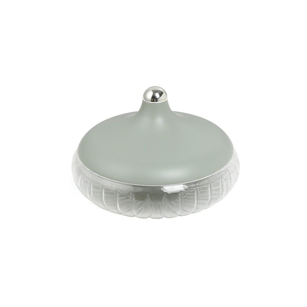 large glass date bowl From Jiwar -  HAZE BLUE + SILVER 