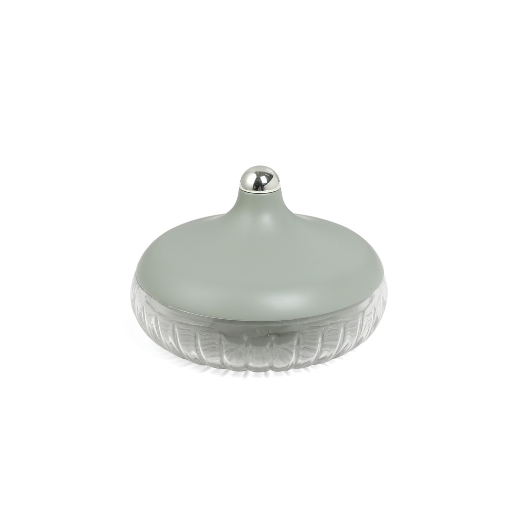 medium glass date bowl From Jiwar -  HAZE BLUE + SILVER 