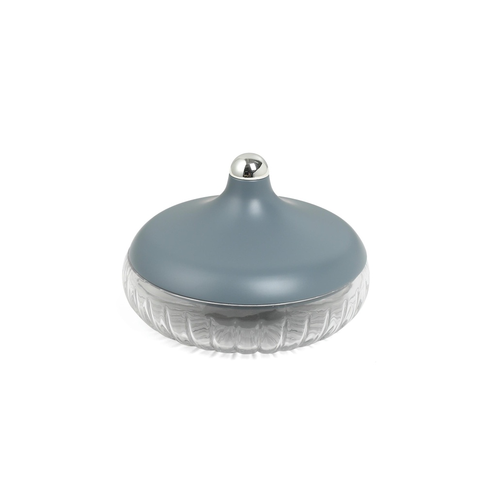 medium glass date bowl From Jiwar -  BLUE + SILVER