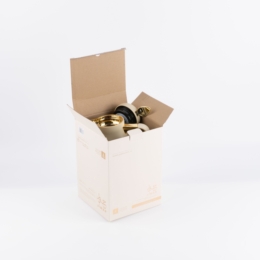 One Vacuum Flask For Tea And Coffee From Jiwar -  Ivory + Gold 