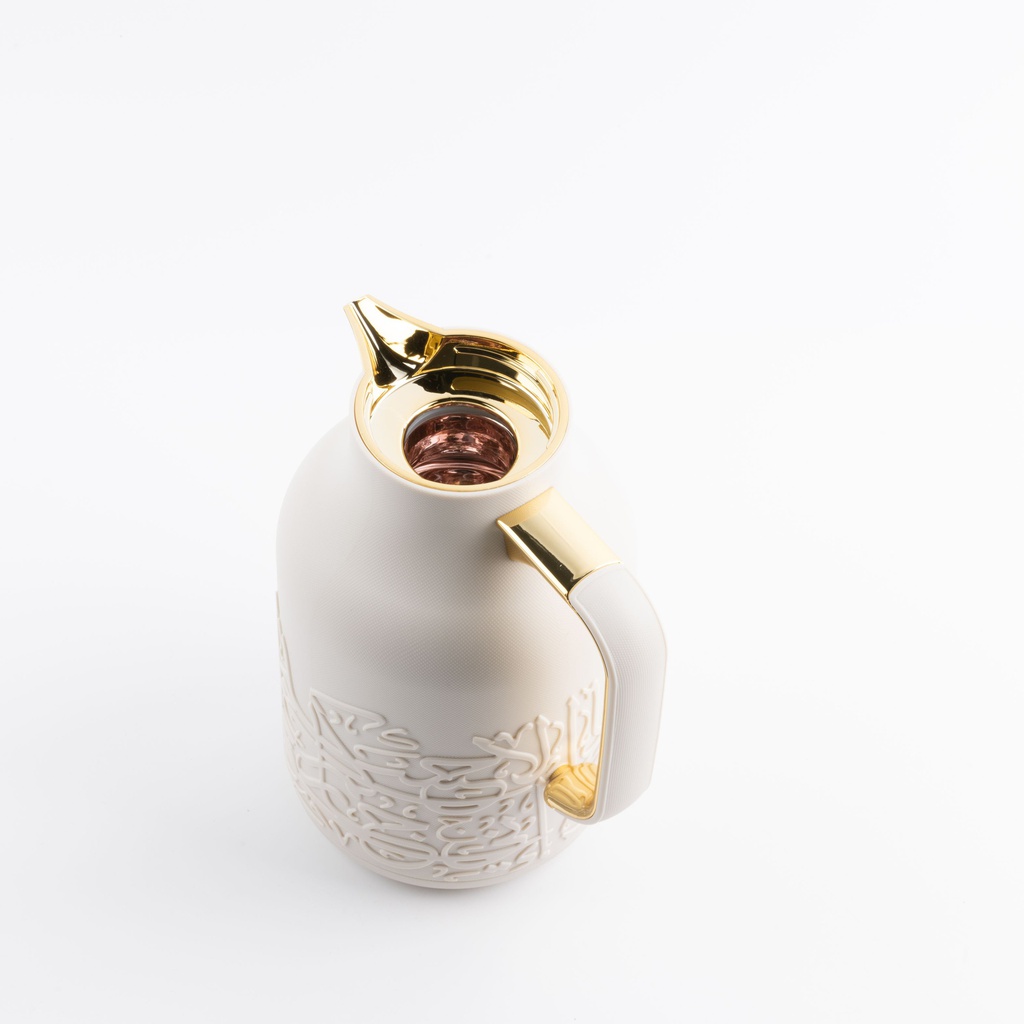 One Vacuum Flask For Tea And Coffee From Jiwar - Beige + Gold 