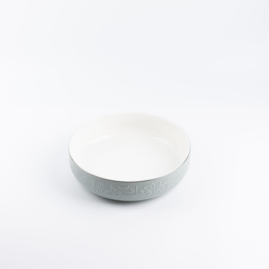 Salad Serving Bowl From Jiwar -  Haze Blue + Silver 