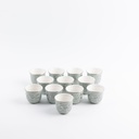 Arabic Coffee Set 12 Pcs From Jiwar -  Haze Blue + Silver 