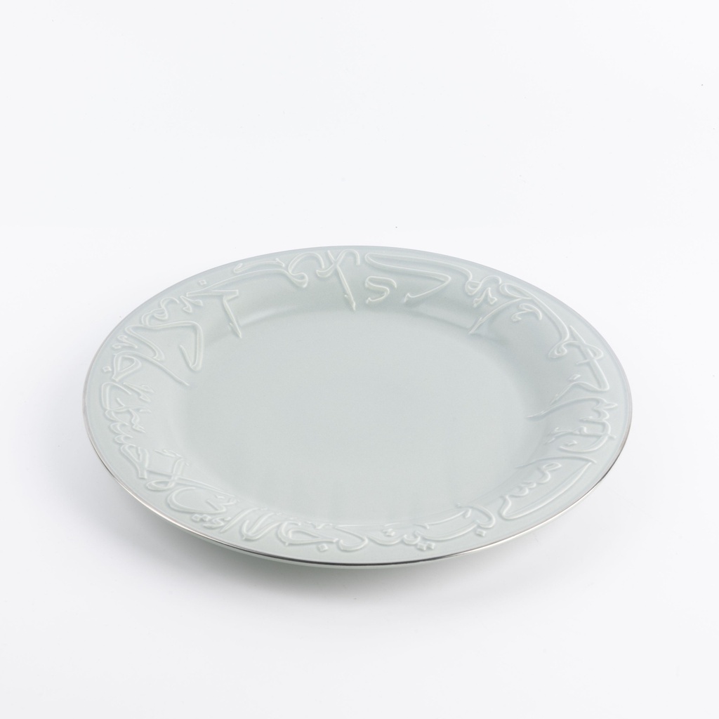 Dinner Set 18 Pc From Jiwar -  Haze Blue + Silver 
