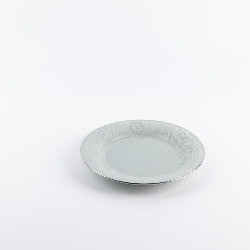 Dinner Set 18 Pc From Jiwar -  Haze Blue + Silver 