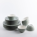 Dinner Set 18 Pc From Jiwar -  Haze Blue + Silver 