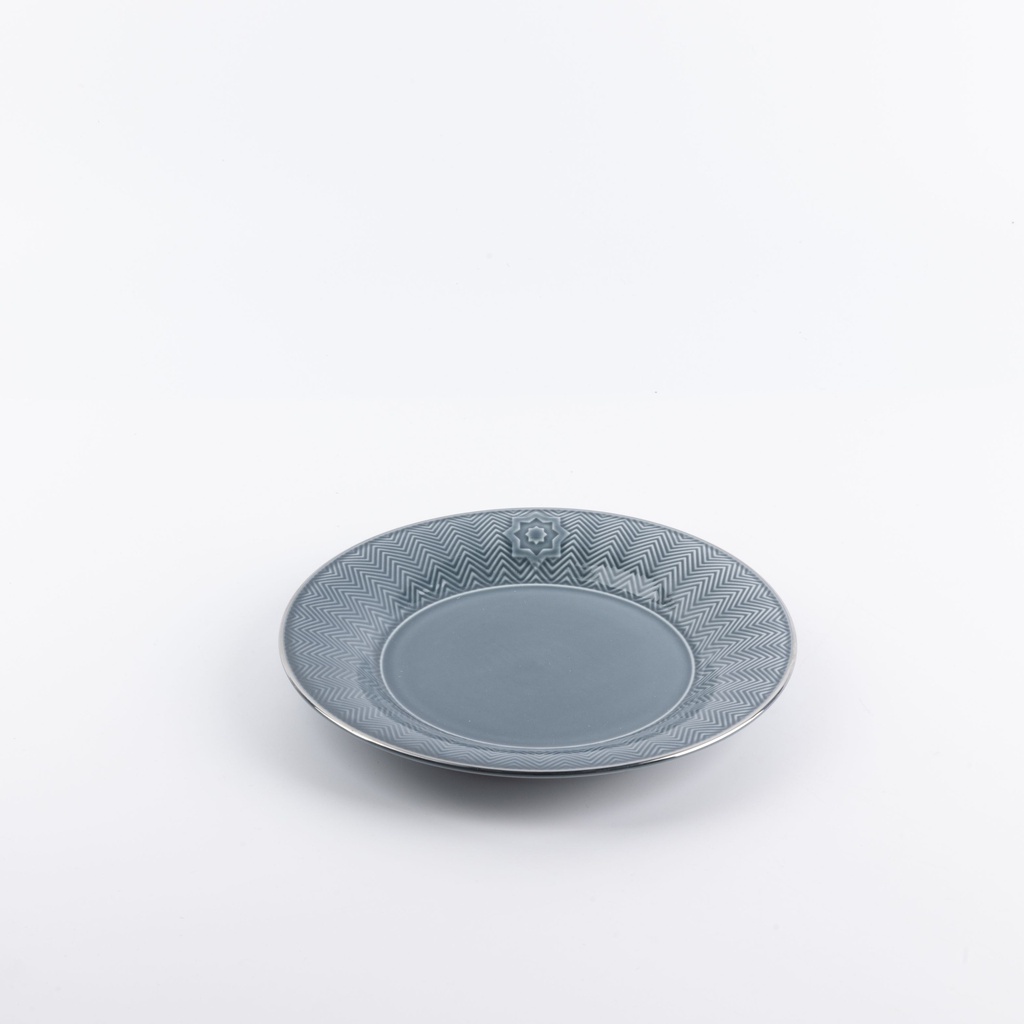 Dinner Set 18 Pc From Jiwar -  Blue + Silver