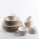 Dinner Set 18 Pc From Jiwar - Beige + Gold 