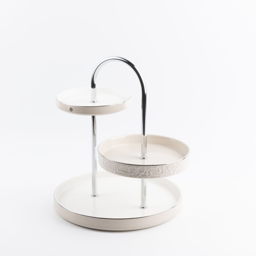 3 Layer Stand From Jiwar -  Beige + Silver 