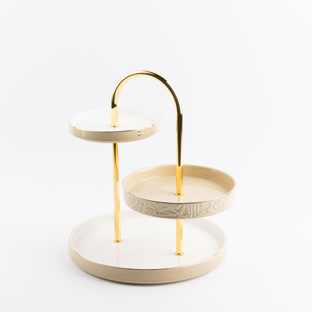 3 Layer Stand From Jiwar -  Ivory + Gold 