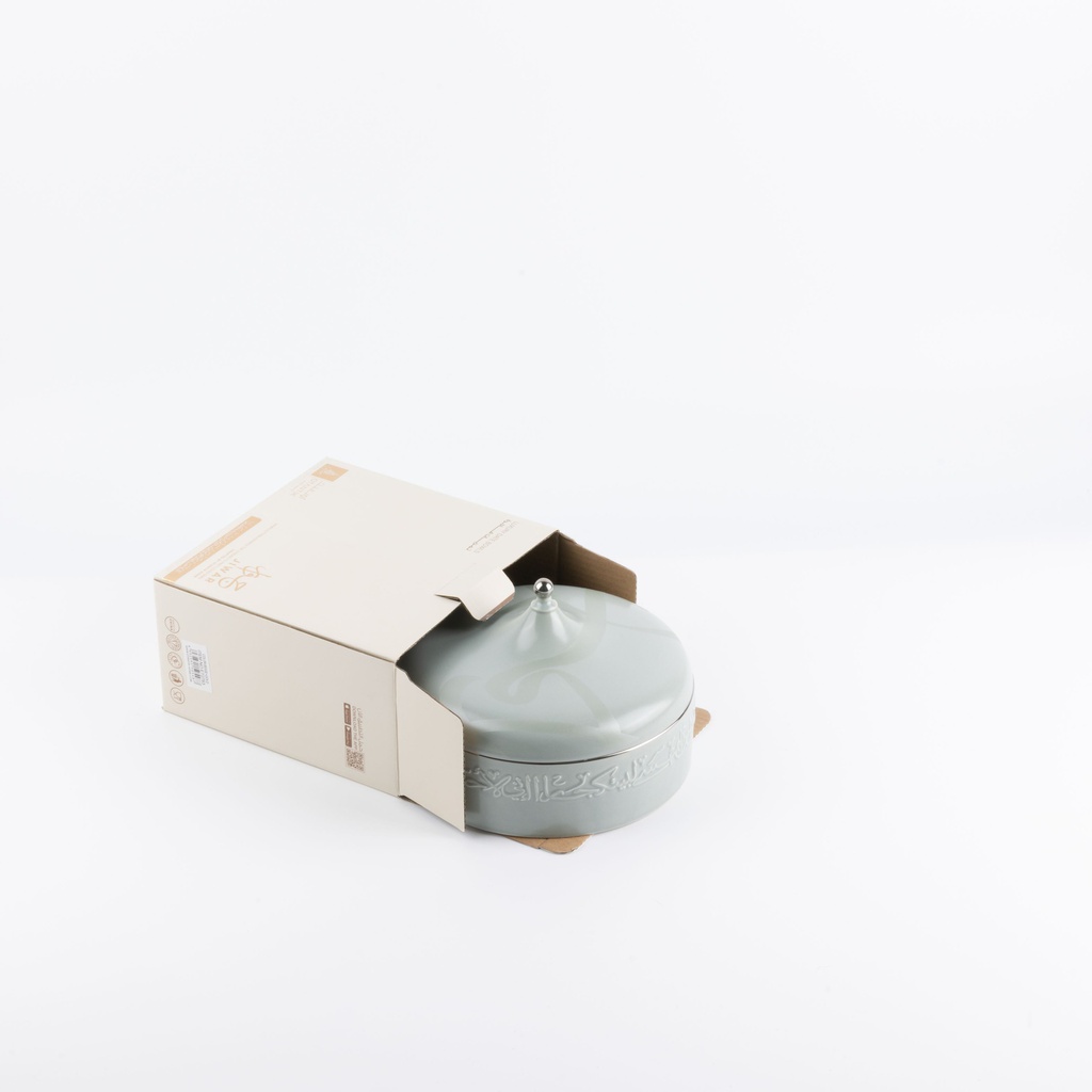 Medium Date Bowl From Jiwar -  Haze Blue + Silver 
