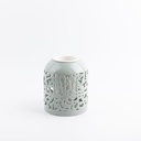 Flower Vase - L From Jiwar -  Haze Blue + Silver 
