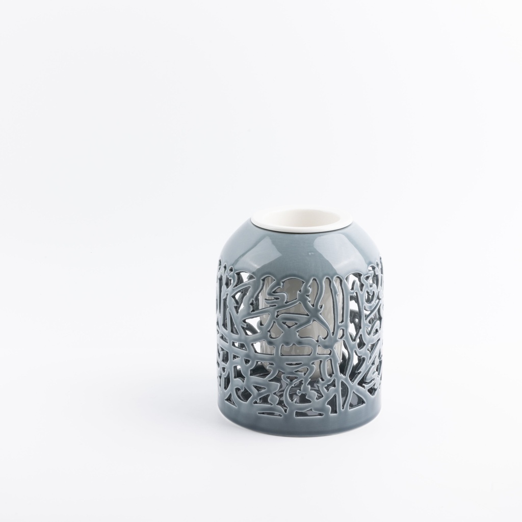 Flower Vase - L From Jiwar -  Blue + Silver