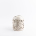 Flower Vase - L From Jiwar -  Beige + Silver 