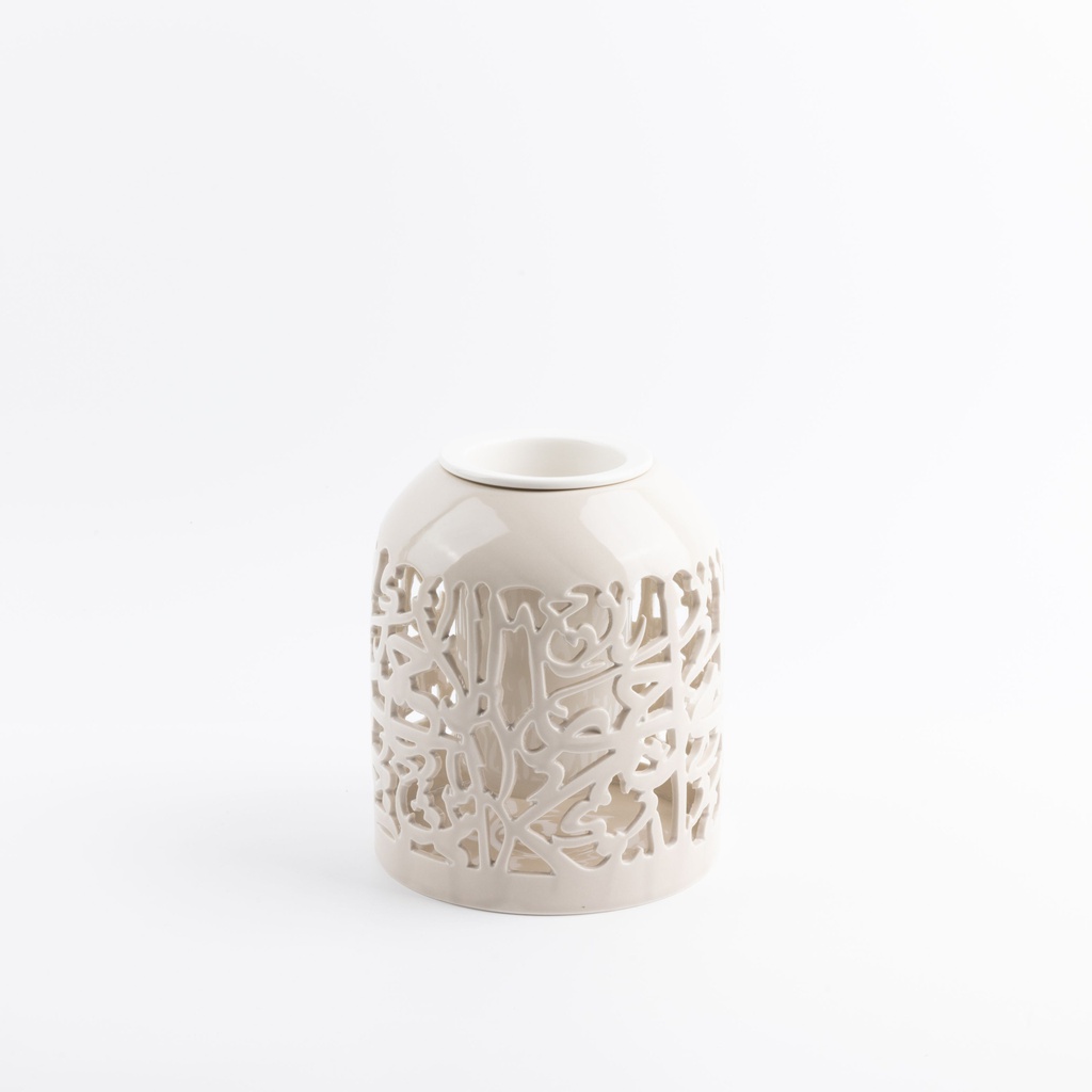 Flower Vase - L From Jiwar - Beige + Gold 