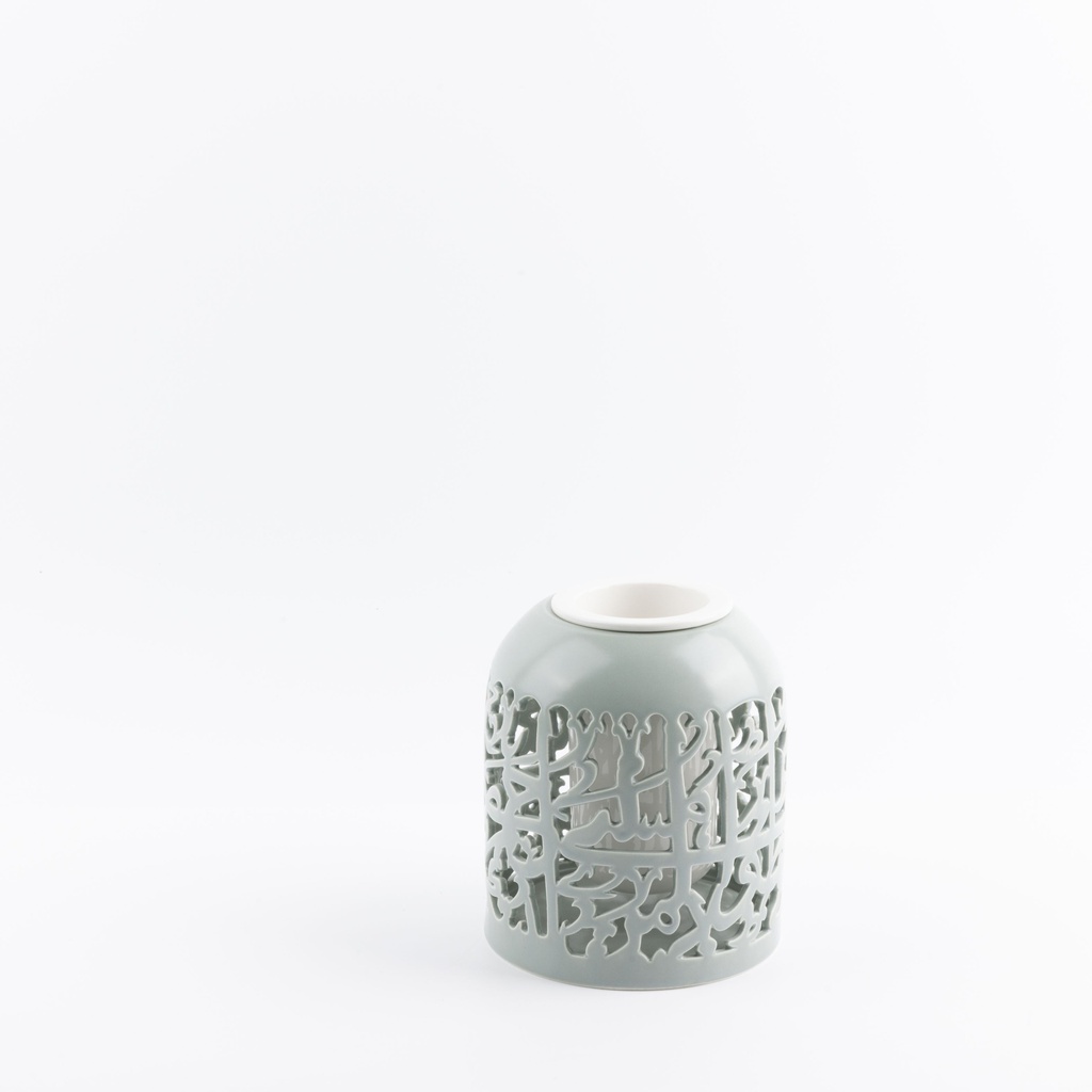 Flower Vase - S From Jiwar -  Haze Blue + Silver 