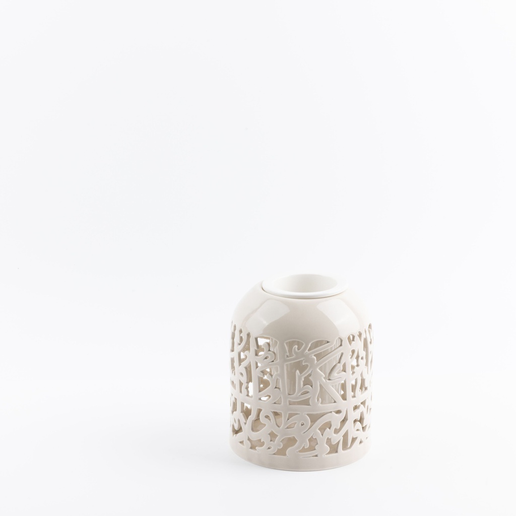 Flower Vase - S From Jiwar -  Beige + Silver 