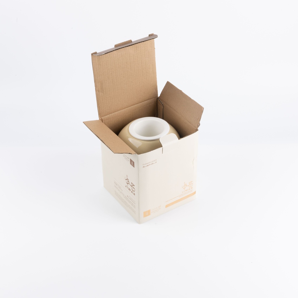 Flower Vase - S From Jiwar -  Ivory + Gold 