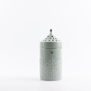 Porcelain Incense Burner From Jiwar -  Haze Blue + Silver 