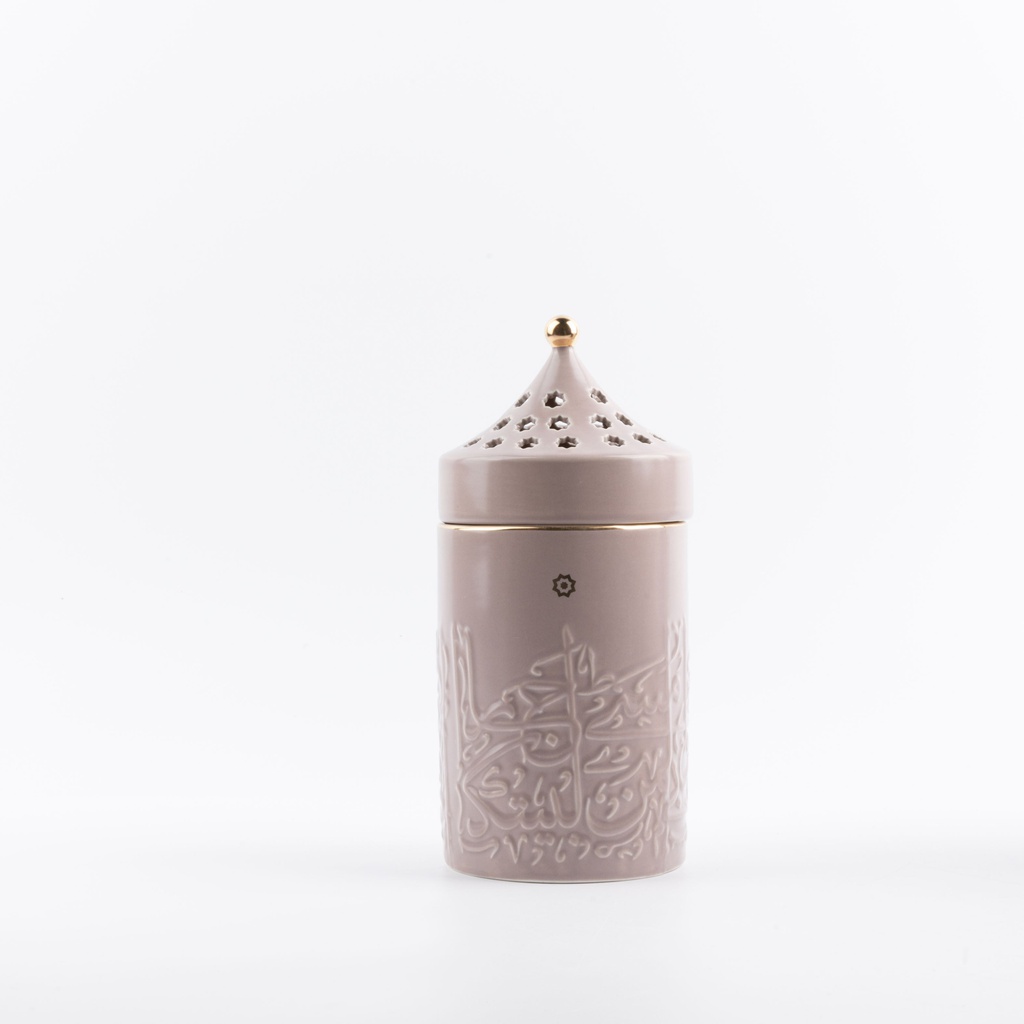 Porcelain Incense Burner From Jiwar -  Purple + Gold