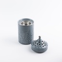 Porcelain Incense Burner From Jiwar -  Blue + Silver
