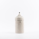 Porcelain Incense Burner From Jiwar -  Beige + Silver 