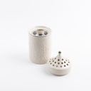 Porcelain Incense Burner From Jiwar -  Beige + Silver 