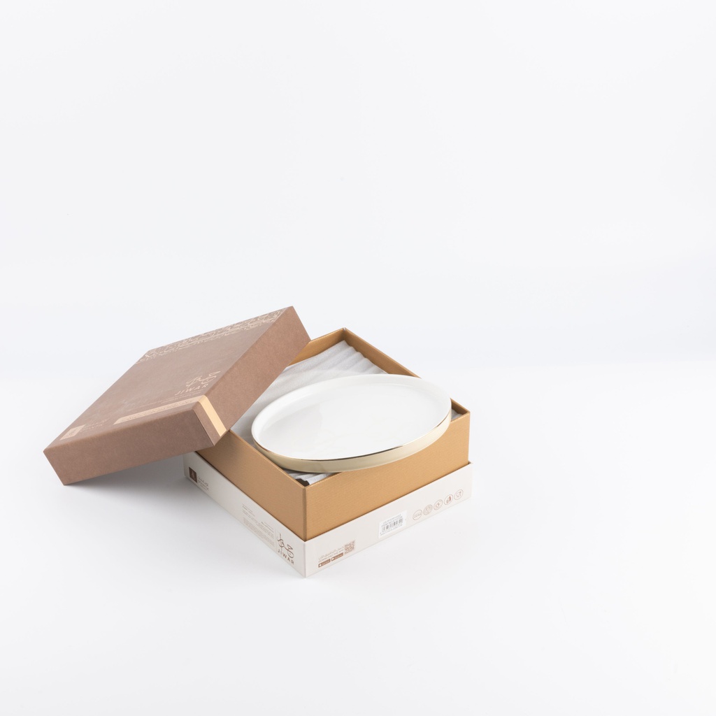 Serving Plates 6 Pcs From Jiwar -  Ivory + Gold 
