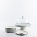 Cake Serving Set 9 Pcs From Jiwar -  Haze Blue + Silver 