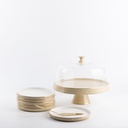 Cake Serving Set 9 Pcs From Jiwar -  Ivory + Gold 
