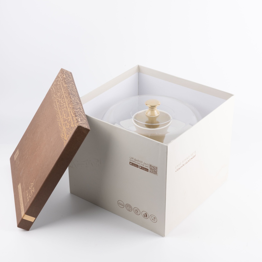 Cake Serving Set 9 Pcs From Jiwar -  Ivory + Gold 