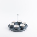 Arabic Coffee Set 7 Pcs From Jiwar -  Blue + Silver