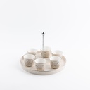 Arabic Coffee Set 7 Pcs From Jiwar -  Beige + Silver 