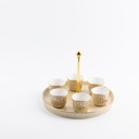 Arabic Coffee Set 7 Pcs From Jiwar -  Ivory + Gold 