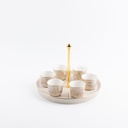 Arabic Coffee Set 7 Pcs From Jiwar - Beige + Gold 