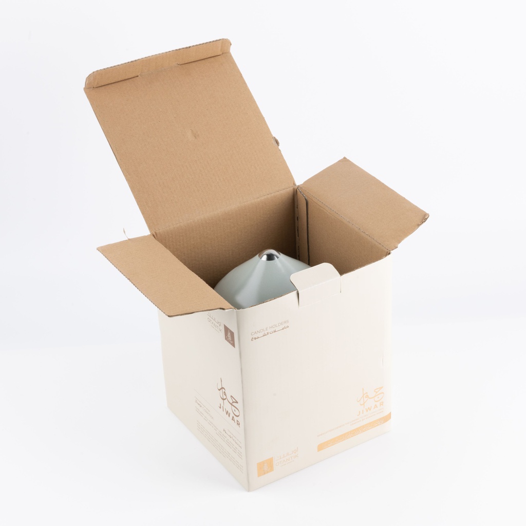 Large Electronic Candle From Jiwar -  Haze Blue + Silver 