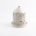 Large Electronic Candle From Jiwar -  Beige + Silver 