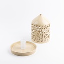 Large Electronic Candle From Jiwar -  Ivory + Gold 