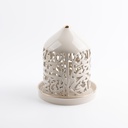 Large Electronic Candle From Jiwar - Beige + Gold 
