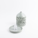Medium Electronic Candle From Jiwar -  Haze Blue + Silver 