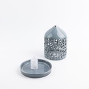 Medium Electronic Candle From Jiwar -  Blue + Silver