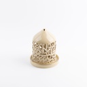 Medium Electronic Candle From Jiwar -  Ivory + Gold 