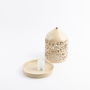 Medium Electronic Candle From Jiwar -  Ivory + Gold 