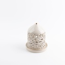 Medium Electronic Candle From Jiwar - Beige + Gold 