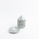 Small Electronic Candle From Jiwar -  Haze Blue + Silver 