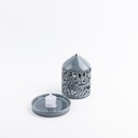 Small Electronic Candle From Jiwar -  Blue + Silver