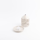 Small Electronic Candle From Jiwar -  Beige + Silver 